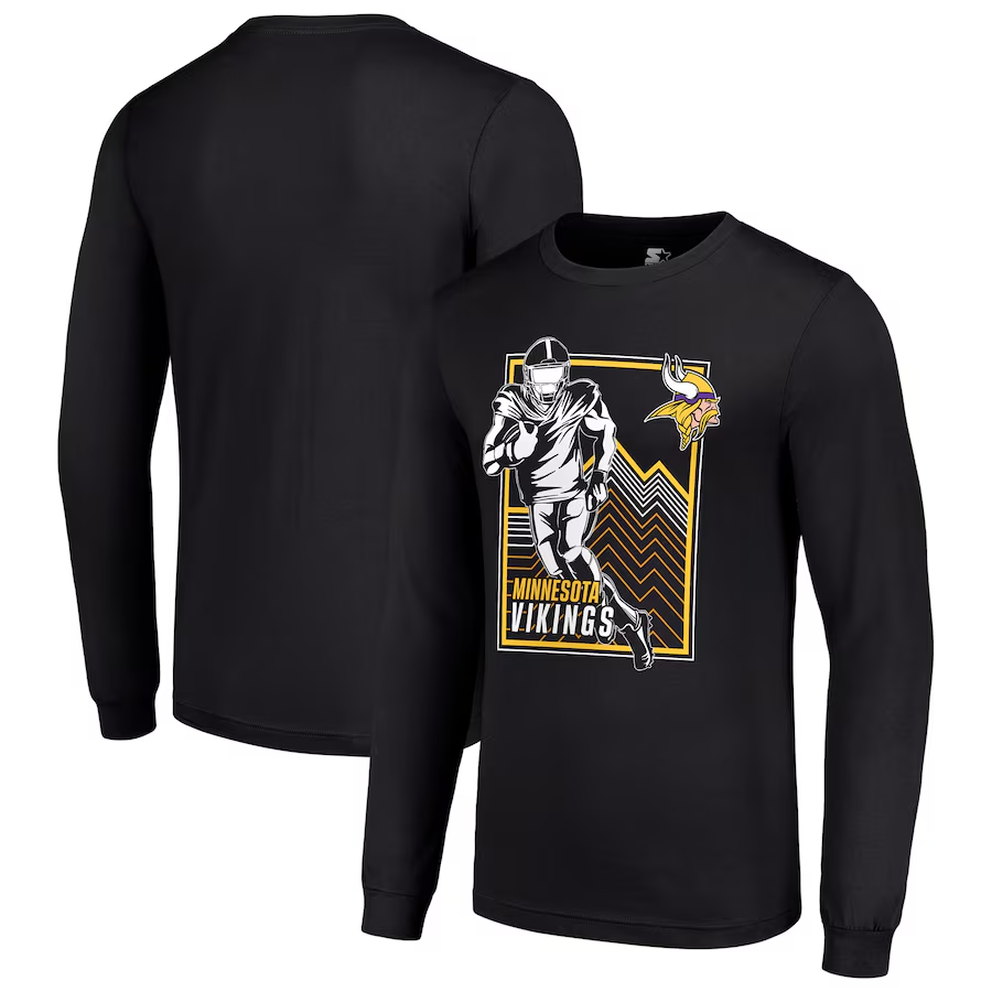 Men Minnesota Vikings black 2024 NFL Long sleeve T Shirts